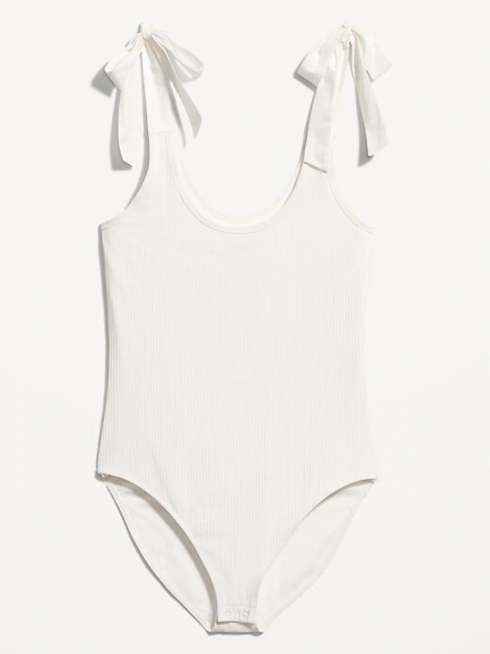 NWT Old Navy White Tie-Shoulder Ribbed Tank Body Suit XXL - Picture 3 of 15
